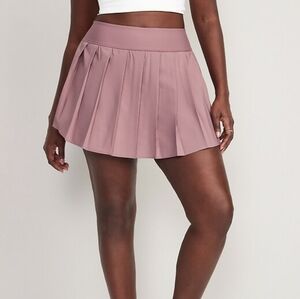 High-Waisted StretchTech Pleated 2-in-1 Skort / Lark Mauve S